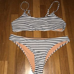 Black and white stripped bikini